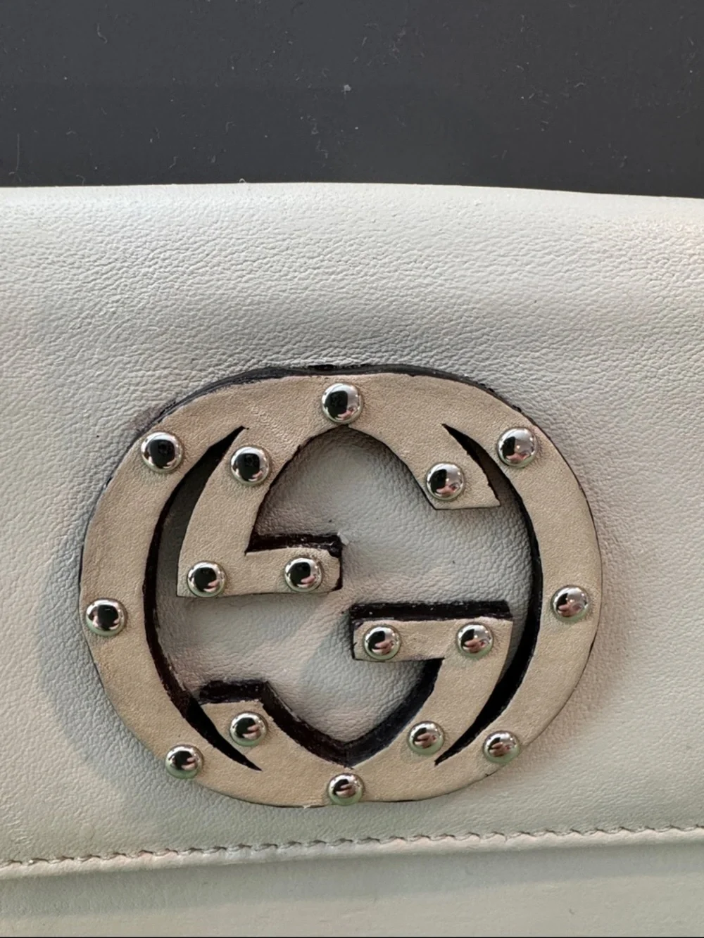 Gucci Leather Wallet with Studded Double-G Emblem